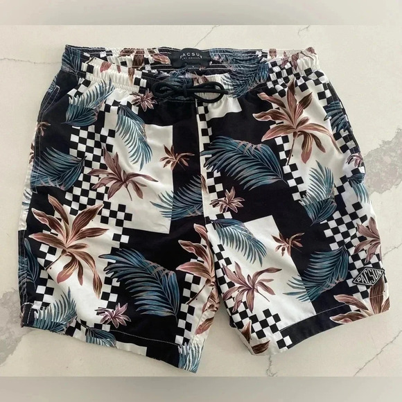 Pacsun Tropical Hawaiian Drawstring Lined Swim Cruise Board Shorts Men’s S EUC - Picture 1 of 6